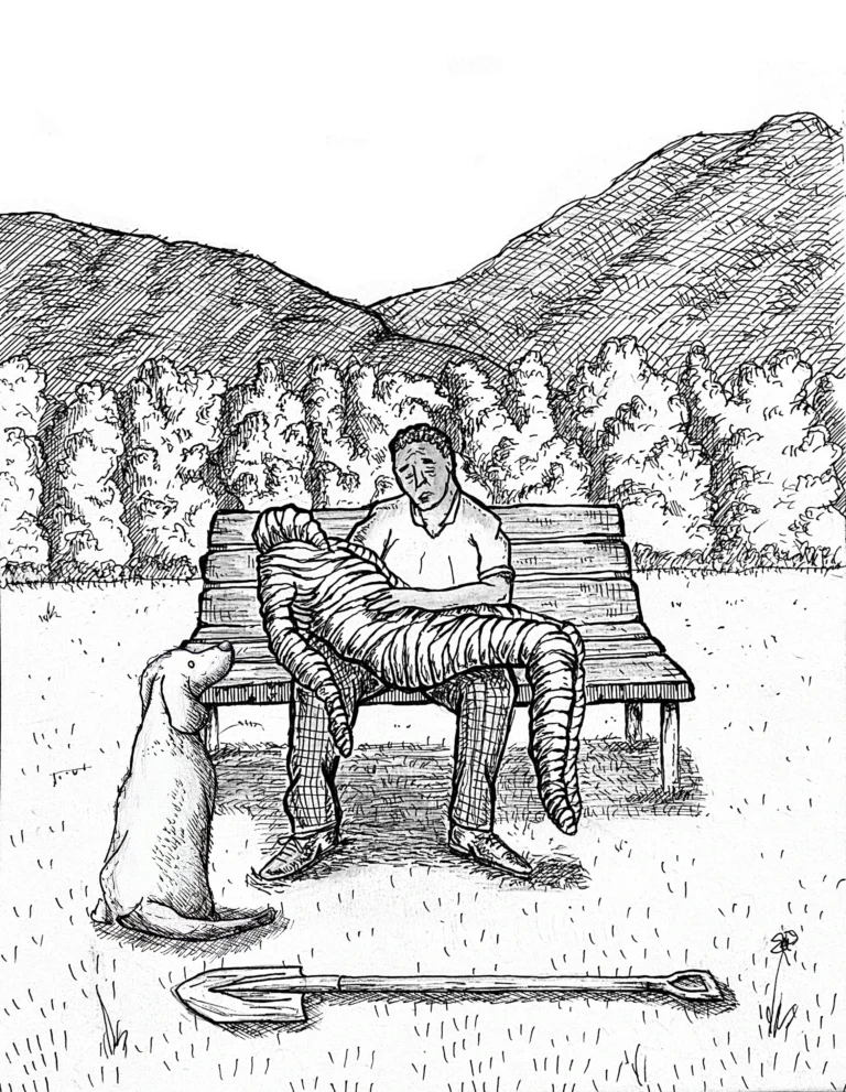 Illustration “Amir’s Burial” from They Are All Dead